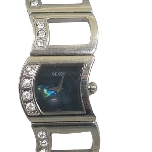 Seksy Sekonda Watch Women Swarovski Crystal & Black Mother Of Pearl Face N2 - Picture 2 of 8